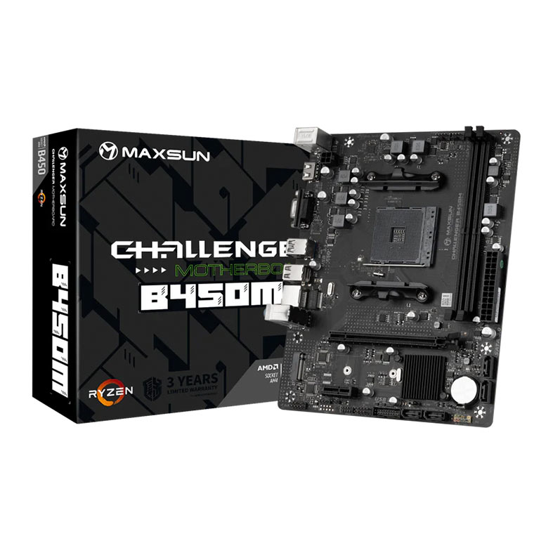 Placa Mae Maxsun Challenger B450M, DDR4, Socket AMD AM4, M-ATX, Chipset AMD B450, MS-CHALLENGER-B450M - miniatura 3