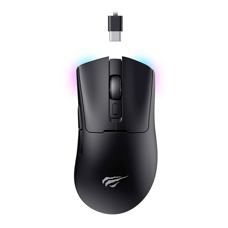 Mouse Gamer Havit MS966SE, RGB, 10000PI, 6 Botoes, Wireless, Preto, MS966SE-BLK - miniatura 3