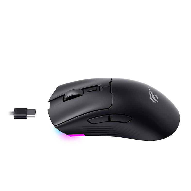 Mouse Gamer Havit MS966SE, RGB, 10000PI, 6 Botoes, Wireless, Preto, MS966SE-BLK - miniatura 6