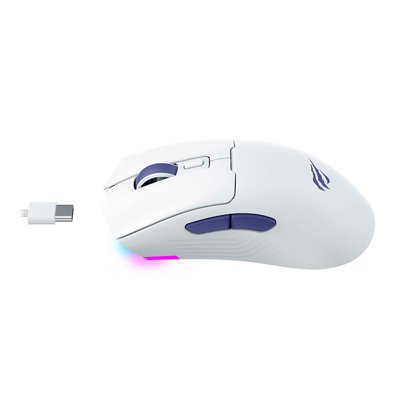 Mouse Gamer Havit MS966SE, RGB, 10000PI, 6 Botoes, Wireless, Branco, MS966SE-WHT - miniatura 6
