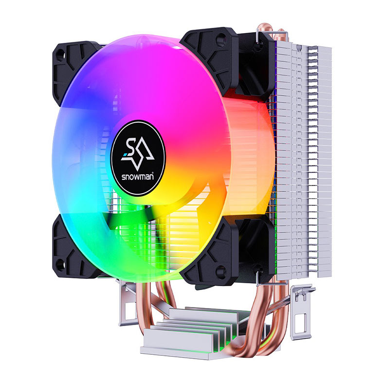 Cooler Para Processador Snowman MX2, Rainbow, 90mm, Preto, MX2-WC-3P-YH-BK - miniatura 3