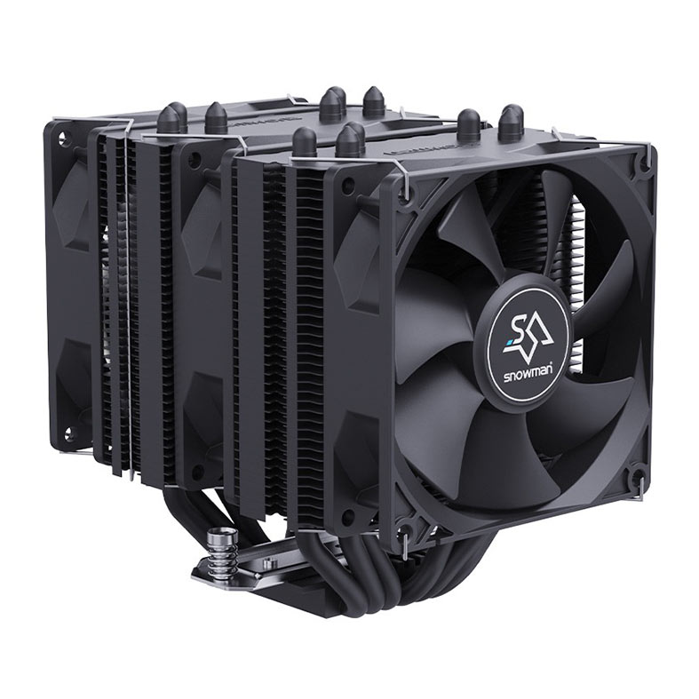 Cooler Para Processador Snowman MX6 V3, 3x90mm, Preto, MX6-V3-BK-WD-4P-3FAN-BK - imagem 1