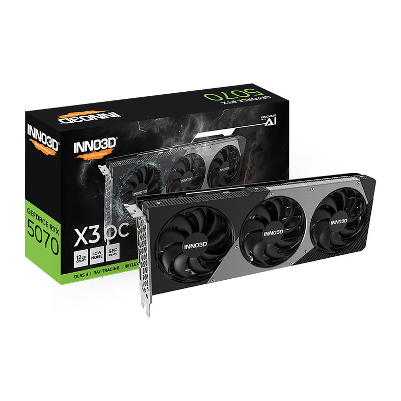 Placa de Video INNO3D GeForce RTX 5070 X3 OC, 12GB, GDDR7, 192-bit, N50703-12D7X-195064L-NAC - miniatura 3