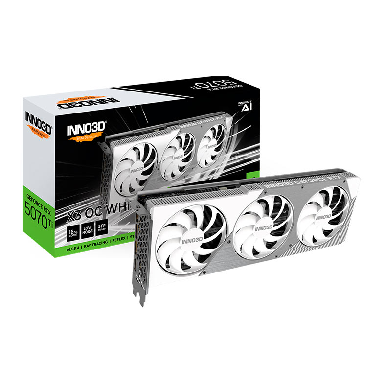 Placa de Video INNO3D GeForce RTX 5070 Ti X3 OC White, 16GB, GDDR7, 256-bit, N507T3-16D7X-176068W - miniatura 3