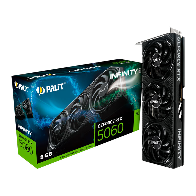 Placa de Video Palit GeForce RTX 5060 Infinity 3, 8GB, GDDR7, 128-bit, NE75060019P1-GB2063S-NAC - miniatura 3