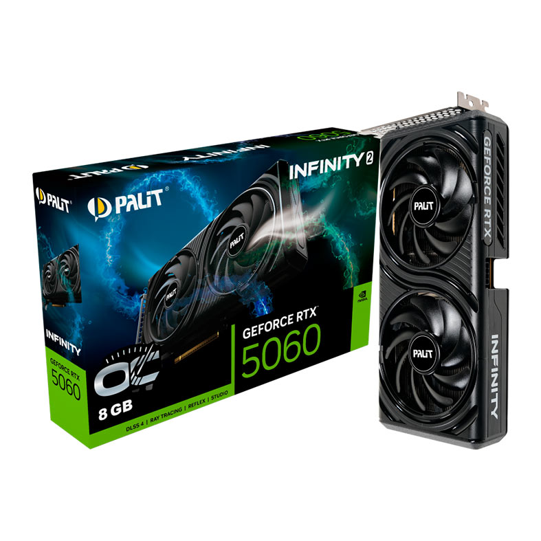 Placa de Video Palit GeForce RTX 5060 Infinity 2 OC, 8GB, GDDR7, 128-bit, NE75060V19P1-GB2063L - miniatura 3