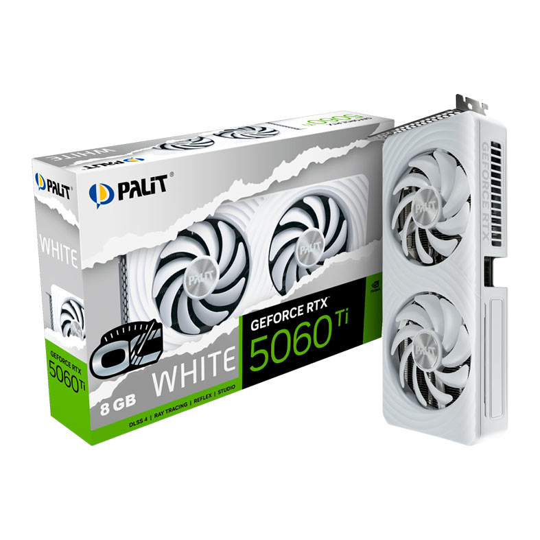 Placa de Video Palit GeForce RTX 5060 Ti White OC, 8GB, GDDR7, 128-bit, NE7506TU19P1-GB2062M - miniatura 3