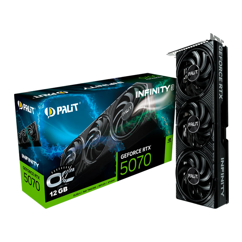 Placa de Video Palit GeForce RTX 5070 Infinity 3 OC, 12GB, GDDR7, 192-bit, NE75070S19K9-GB2050S-NAC - miniatura 3