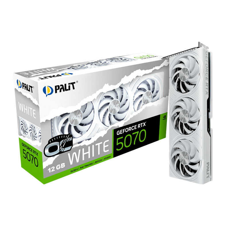 Placa de Video Palit GeForce RTX 5070 White OC, 12GB, GDDR7, 192-bit, NE75070U19K9-GB2050W-NAC - miniatura 3