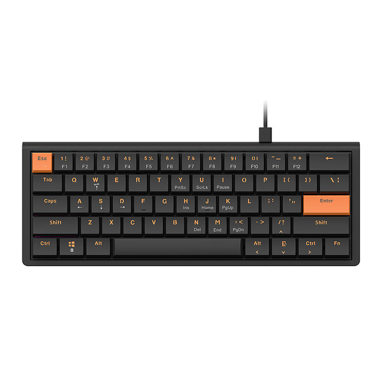 Teclado Mecanico Ajazz NKL61, Switch Vermelho, Preto e Laranja, NKL61-BO - imagem 1
