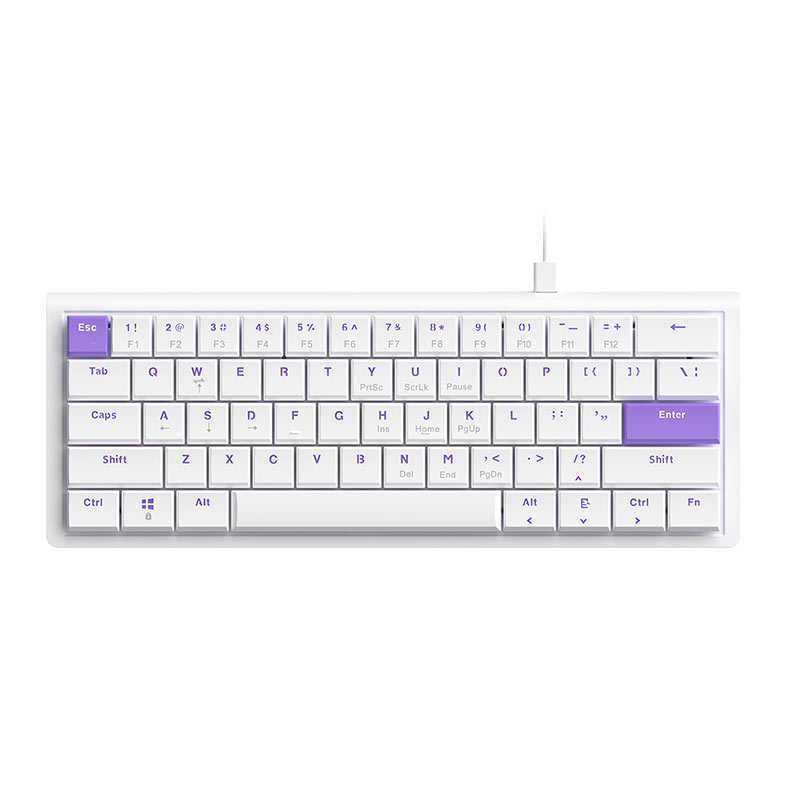 Teclado Mecanico Ajazz NKL61, Switch Vermelho, Branco e Roxo, NKL61-WP - imagem 1