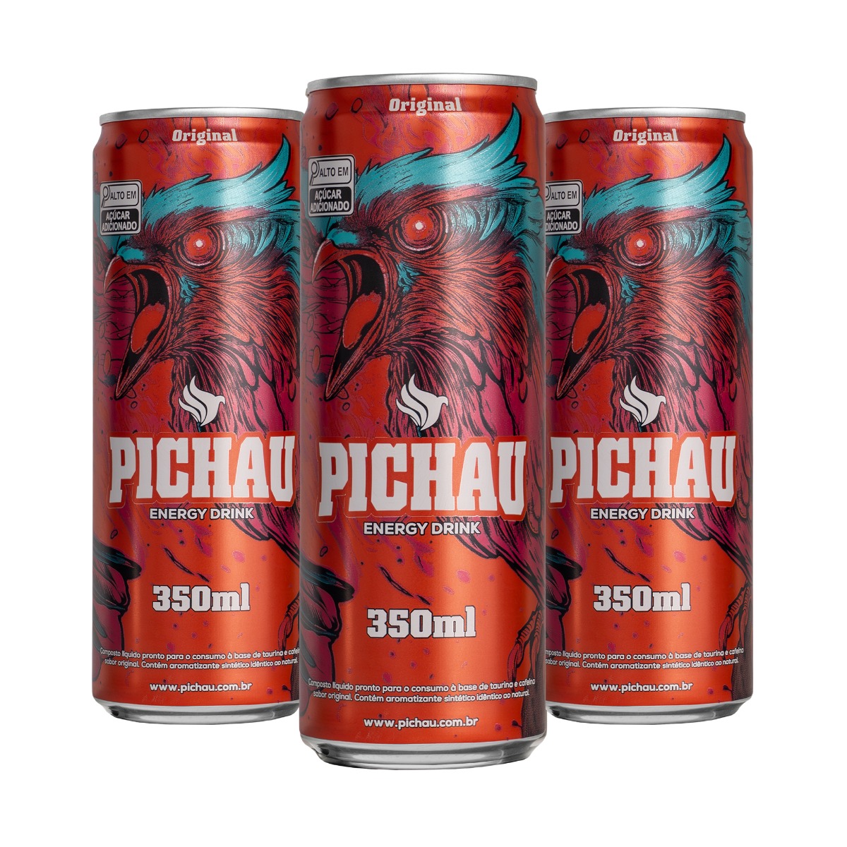Pack Energetico Pichau Original, 350ml, Com Acucar, Com 3 unidades