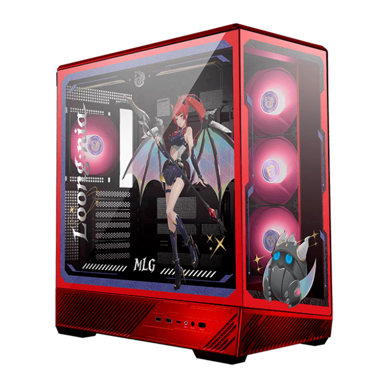 Gabinete Gamer MSI Pano 130R MLG Edition, ARGB, Mid-Tower, Lateral de Vidro, Com 4 Fans, Vermelho, PANO-130R-MLG