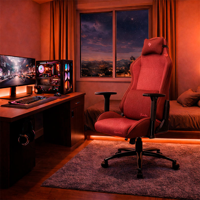 Cadeira Gamer Pichau Donek Signature, Tecido, Vermillion, PCH-DKSE-VMN - miniatura 2