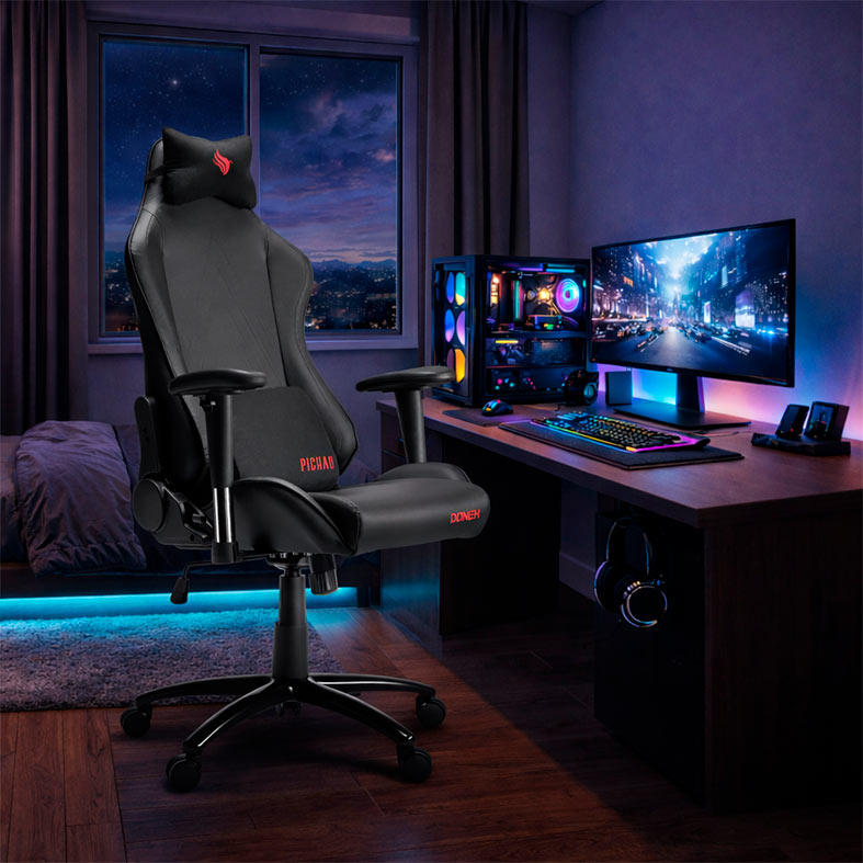 Cadeira Gamer Pichau Donek L, Preto, PCH-DNKL-BL02 - miniatura 3
