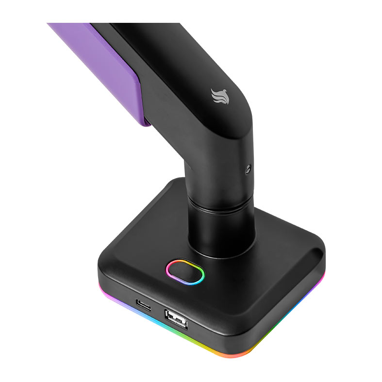 Suporte Articulado Para Monitor Pichau HL110, RGB, 17 Pol a 42 Pol, Preto e Roxo, PCH-LT110-BP01 - miniatura 8