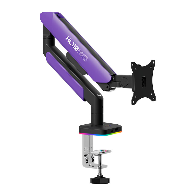 Suporte Articulado Para Monitor Pichau HL110, RGB, 17 Pol a 42 Pol, Preto e Roxo, PCH-LT110-BP01 - miniatura 4