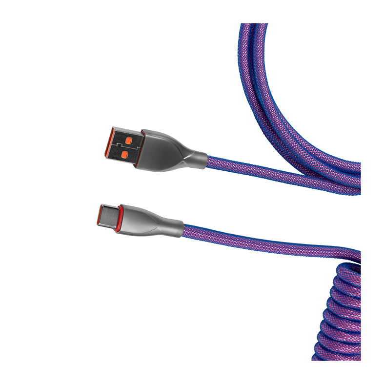 Cabo USB-A Para Tipo C Pichau Meduza P, Trancado, Nylon, GX12, Roxo, PCH-MP-01 - miniatura 4