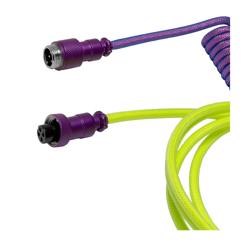 Cabo USB-A Para Tipo C Pichau Meduza RV, Trancado, Nylon, GX12, Roxo e Verde, PCH-MRV-01 - miniatura 3