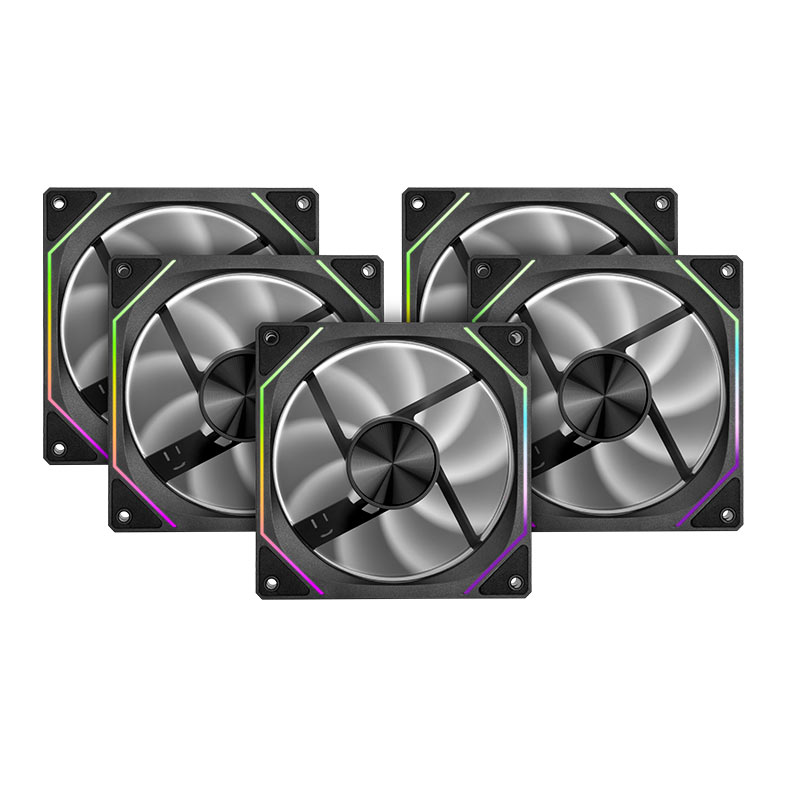 Kit Ventoinhas Pichau Ventus NX, ARGB, 5x120mm, Preto, PCH-VTNX5-BK01 - miniatura 3
