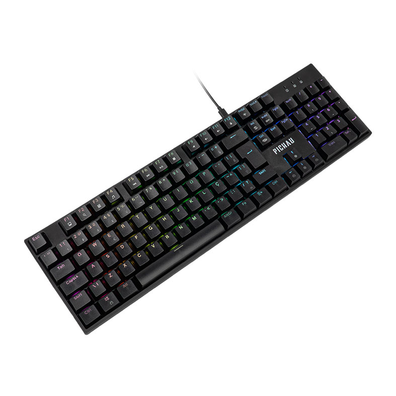 Teclado Mecanico Pichau Aurum V100, RGB, PTB, Switch Huano Vermelho, Preto, PG-ARM-RGB01 - miniatura 3