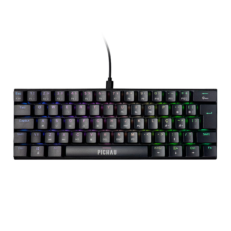 Teclado Mecanico Pichau Aurum V60, RGB, PBT, Switch Huano Vermelho, Preto, PG-ARML-RGB01 - miniatura 4