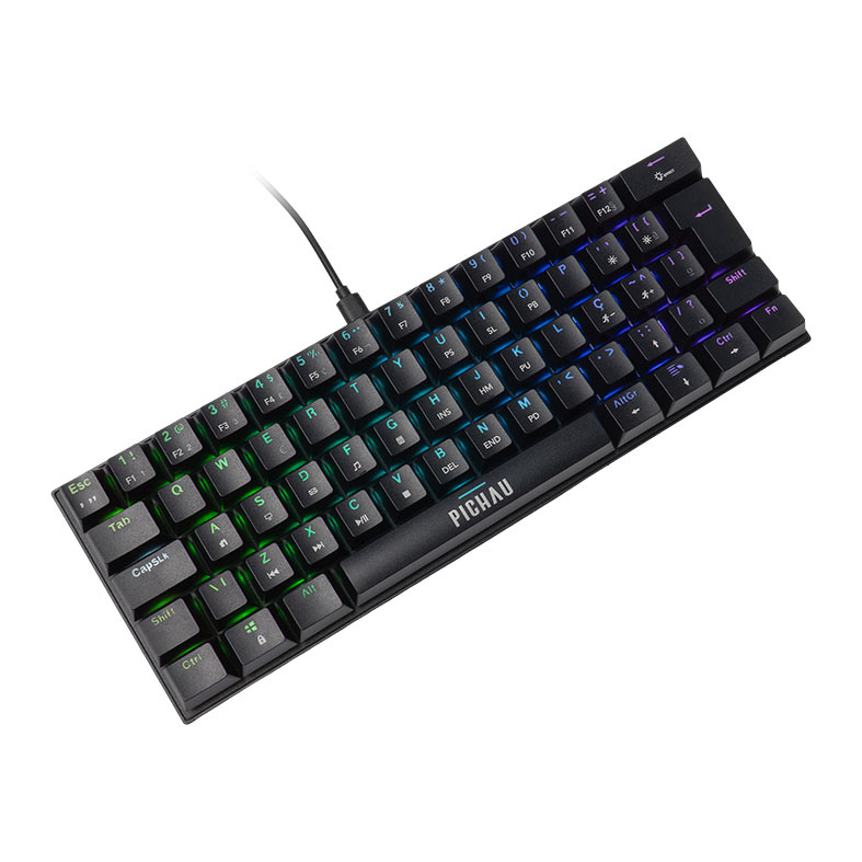 Teclado Mecanico Pichau Aurum V60, RGB, PBT, Switch Huano Vermelho, Preto, PG-ARML-RGB01 - miniatura 3