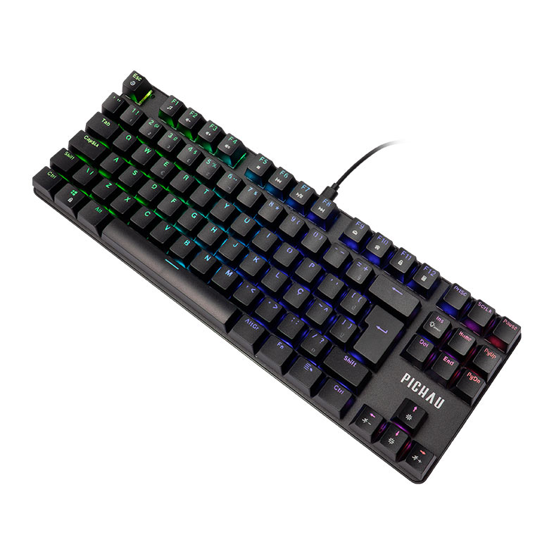 Teclado Mecanico Pichau Aurum V80, RGB, PBT, Switch Huano Vermelho, Preto, PG-ARMT-RGB01 - miniatura 6