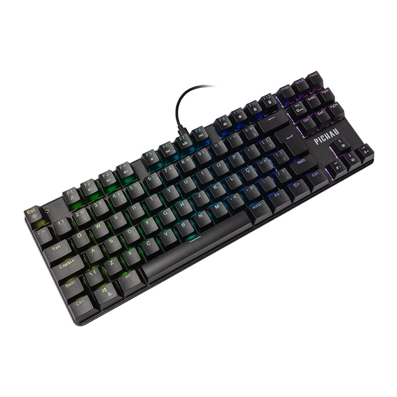 Teclado Mecanico Pichau Aurum V80, RGB, PBT, Switch Huano Vermelho, Preto, PG-ARMT-RGB01 - miniatura 5