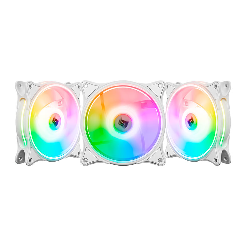 Kit Ventoinhas Pichau Dual Ring P1, ARGB, 3x120mm, Branca + Controladora, PG-DRP-WH01 - miniatura 4