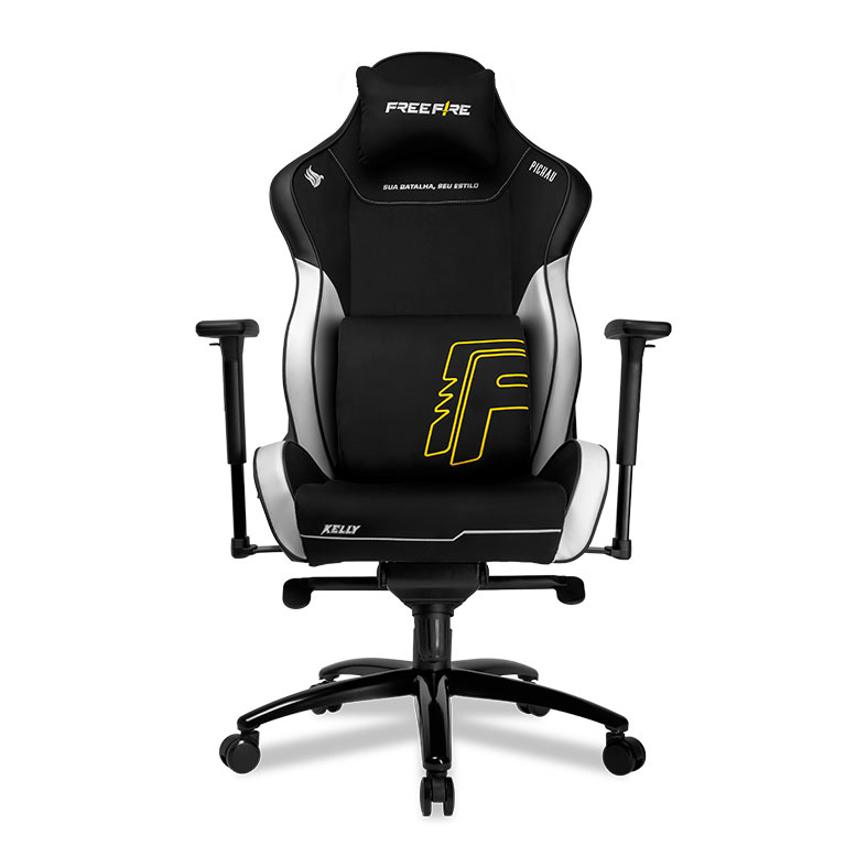 Cadeira Gamer Pichau Omega S Free Fire Kelly, Espuma Moldada, Braco 3D, Preto e Branco, PG-FF-KELLY - miniatura 4