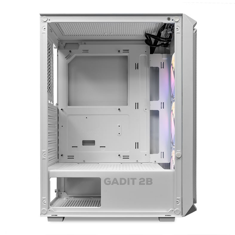 Gabinete Gamer Pichau Gadit 2B, Mid-Tower, Lateral de Vidro, Com 3 Fans, Branco, PG-G2B3F-WH - miniatura 4