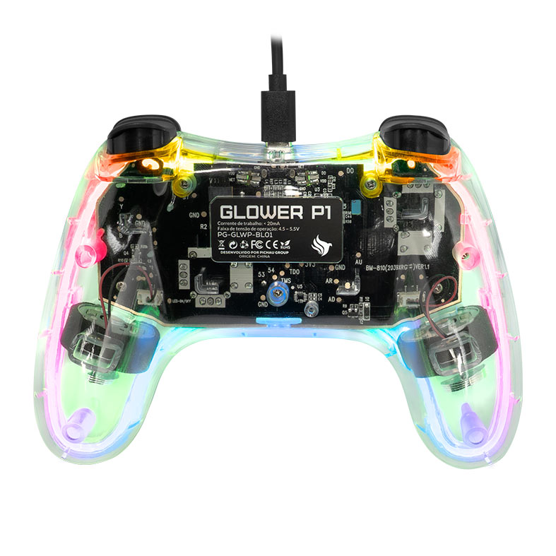 Controle Pichau Glower P1, PC/Switch/PS3/Android, Transparente, PG-GLWP-BL01 - miniatura 5