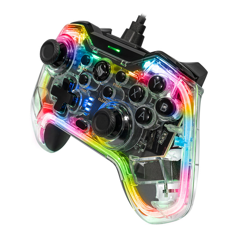 Controle Pichau Glower X1, PC/Switch/PS3/ Android, Transparente, PG-GLWX-BL01 - miniatura 3