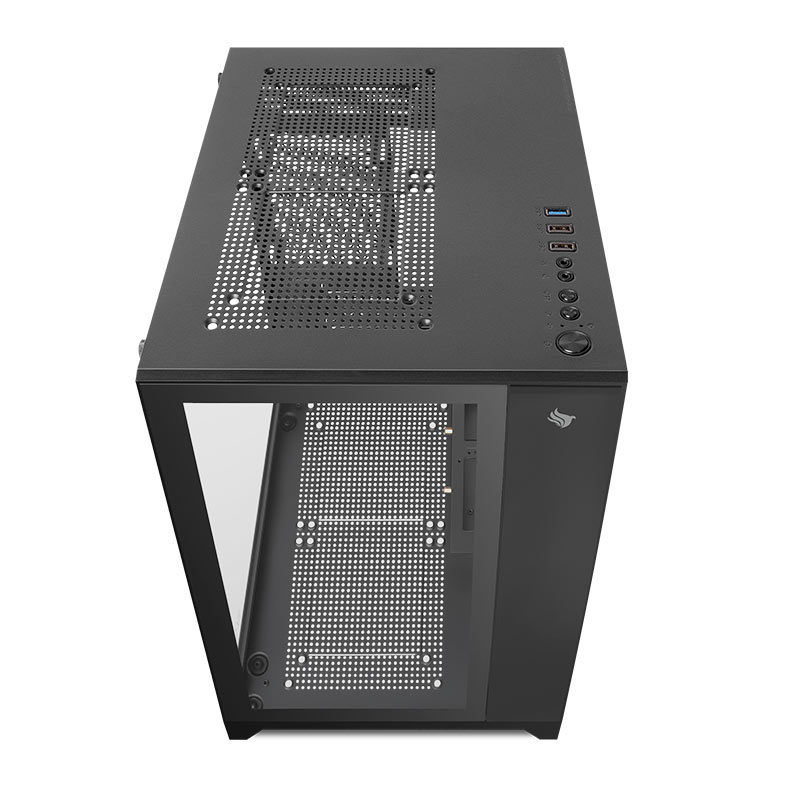 Gabinete Gamer Pichau HX110, Mini-Tower, Lateral de Vidro, Com 2 Fans, Preto, PG-HX110-BK - miniatura 4