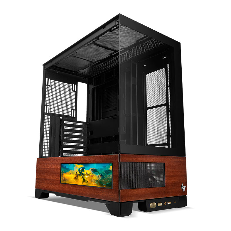 Gabinete Gamer Pichau HX750 Ligno, Mid-Tower, Com Tela LCD, Lateral de Vidro, Preto, PG-HX750LCD-BK - miniatura 4