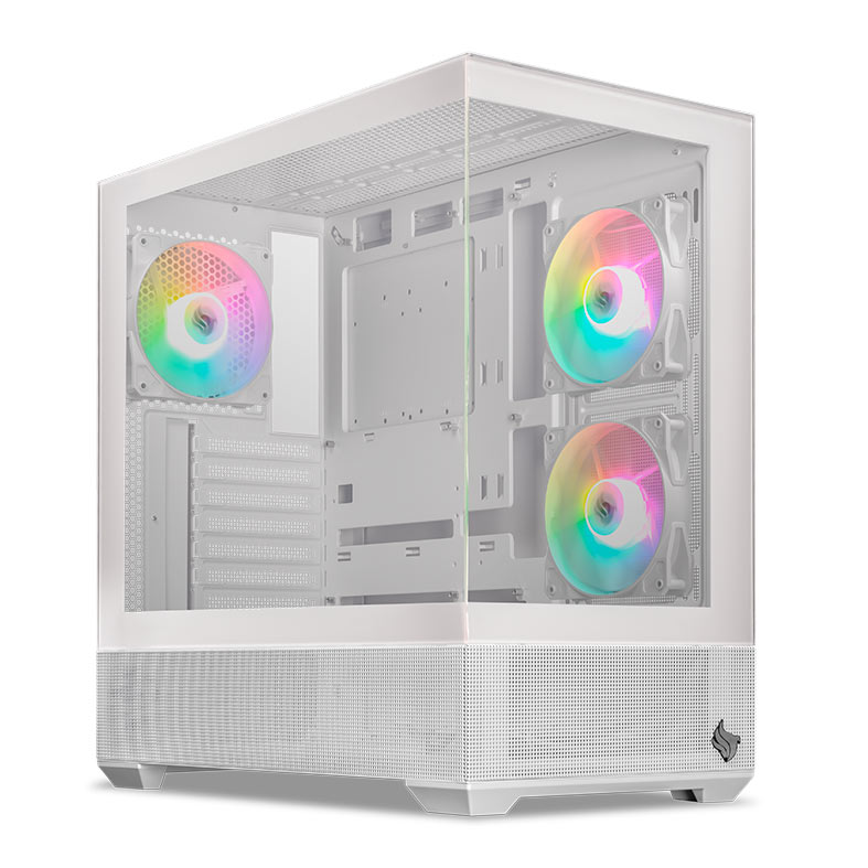 Gabinete Gamer Pichau Magpie 4X, ARGB, Mid-Tower, Lateral de Vidro, Com 3 Fans, Branco, PG-MAG4X-WH3F - imagem 1