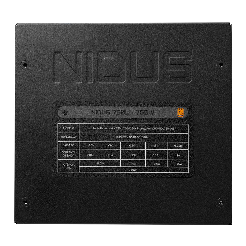 Fonte Pichau Nidus 750L, 750W, 80 Plus Bronze, Preto, PG-NDL750-01BR - miniatura 5