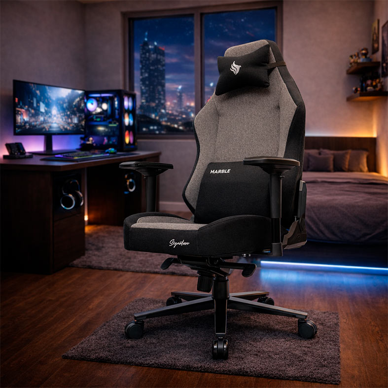 Cadeira Gamer Pichau Nova Signature Marble, Espuma Moldada, Braco 4D, Cinza, PG-NVS-MR01 - miniatura 3