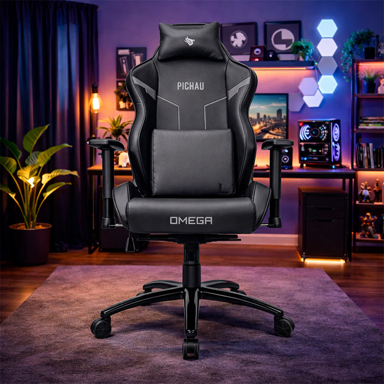 Cadeira Gamer Pichau Omega L Black Edition, Espuma Moldada, PG-OMGL-BLE01 - miniatura 3