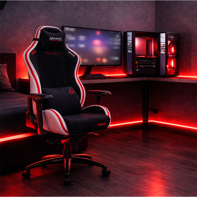 Cadeira Gamer Pichau Omega S Assassins Creed Legacy, Braco 4D, Preto e Vermelho, PG-OMGS-ASC - miniatura 3