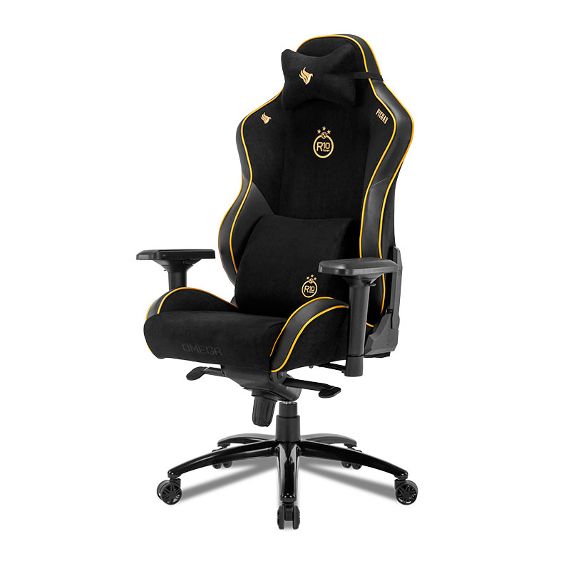 Cadeira Gamer Pichau Omega R10 Ronaldinho, Espuma Moldada, Braco 4D, Preto e Dourado, PG-OMGS-R10