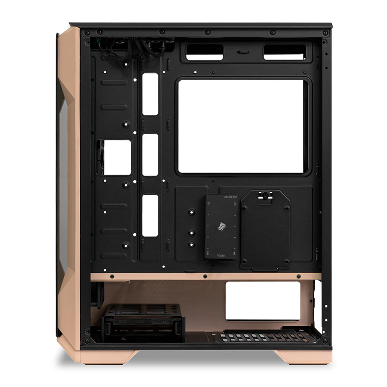 Gabinete Gamer Pichau Pouter 3 Assasin's Creed Mirage, RGB, Mid-Tower, Lateral de Vidro, Com 3 Fans, Preto e Branco, PG-P03-MRG - miniatura 9