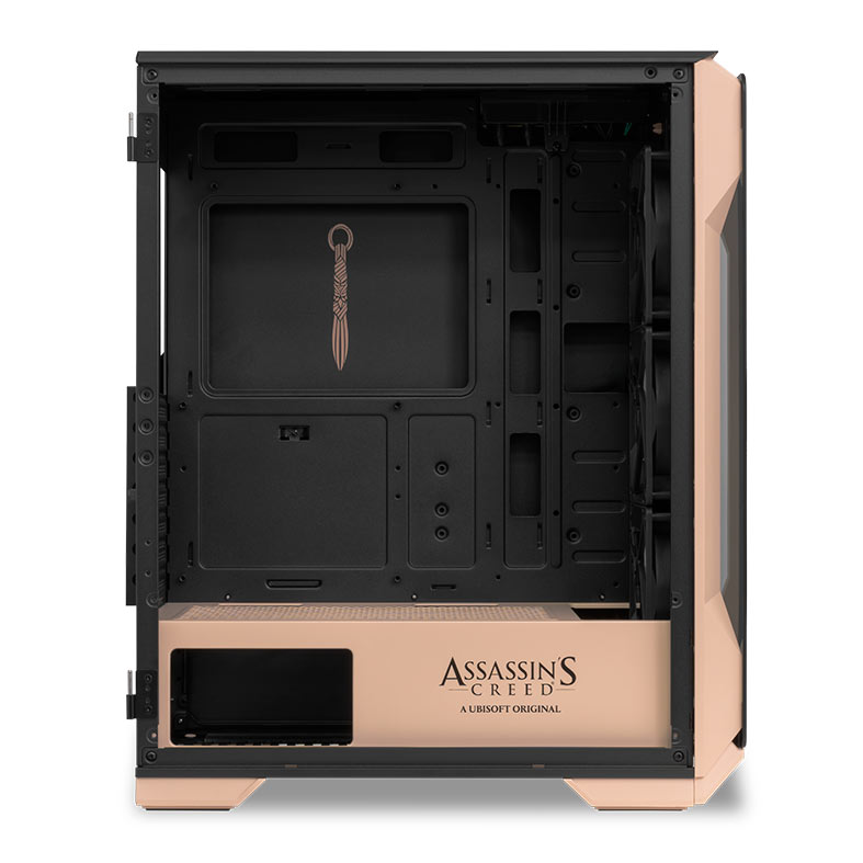 Gabinete Gamer Pichau Pouter 3 Assasin's Creed Mirage, RGB, Mid-Tower, Lateral de Vidro, Com 3 Fans, Preto e Branco, PG-P03-MRG - miniatura 7