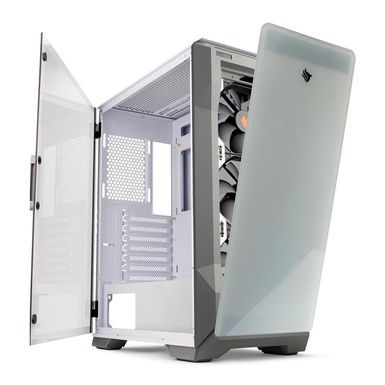 Gabinete Gamer Pichau Pouter 3 Lateral De Vidro Branco, PG-P03-WT - miniatura 4