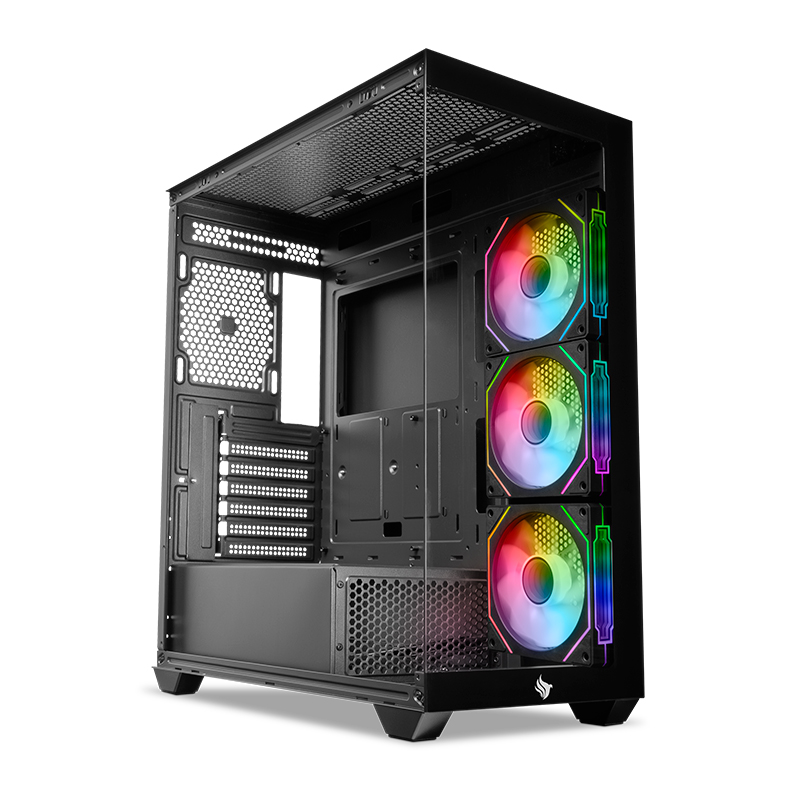 Gabinete Gamer Pichau Pouter 4B, Mid-Tower, Lateral de Vidro, Com 3 Fans, Preto, PG-PO4B-BK-3F - miniatura 3
