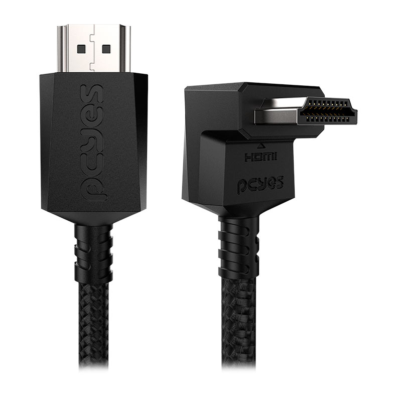 Cabo HDMI PCYes, Conector 90 Graus Vertical, Nylon, 3m, Preto, PH21-3VNP - miniatura 3