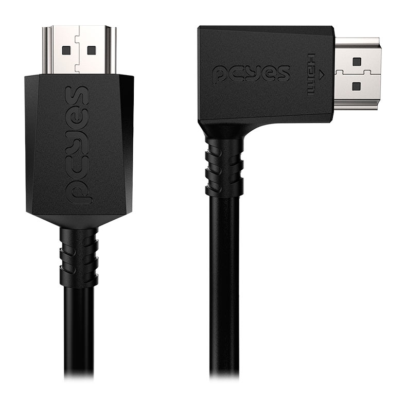 Cabo HDMI PCYes, Conector 90 Graus Horizontal, 2m, Preto, PH90H-2 - miniatura 3