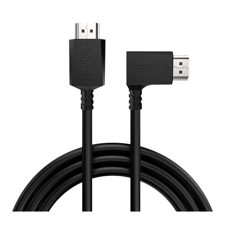 Cabo HDMI PCYes, Conector 90 Graus Horizontal, 2m, Preto, PH90H-2 - miniatura 4