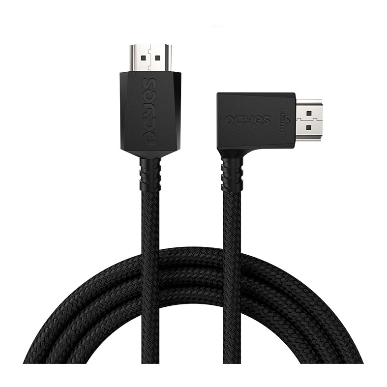 Cabo HDMI PCYes, Conector 90 Graus Horizontal, Nylon, 3m, Preto, PHM21-3HNP - miniatura 4